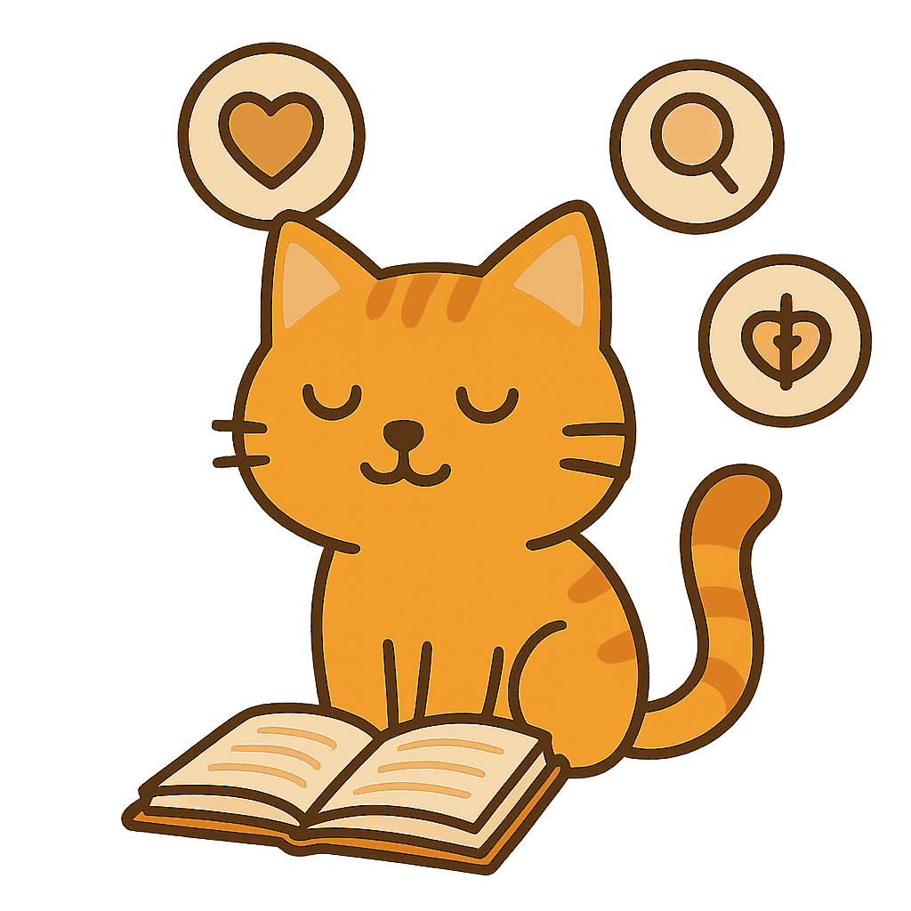 Cat surrounded by icons