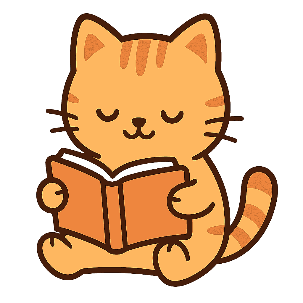 Cat reading a diary